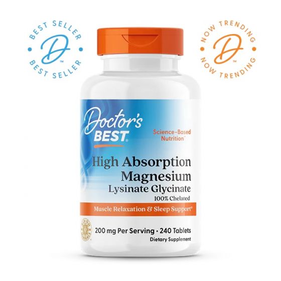 Doctor's Best - High Absorption Magnesium 100% Chelated with Albion Minerals - 240 Tabletten (100 mg)