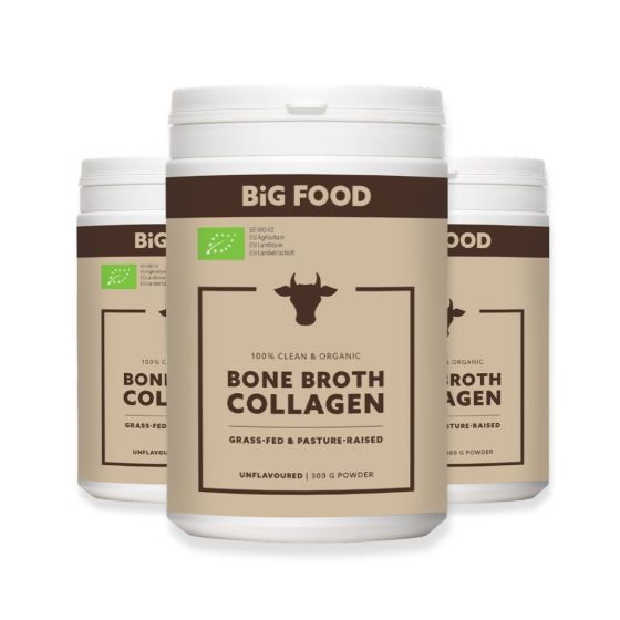 Bone Broth Collagen Økologisk - 3x300g - Big Food