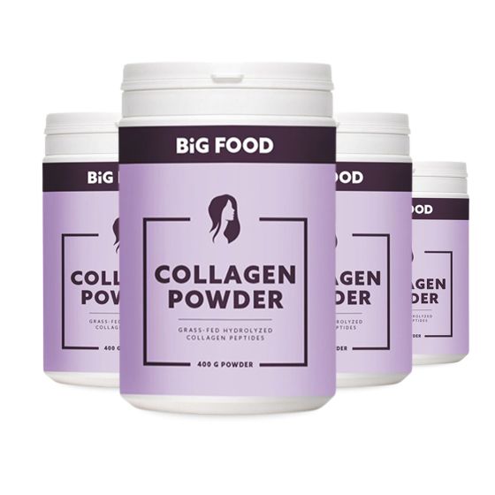 Big Food – Premium Hydrolyseret Kollagenpeptider – 4 x 400 g (3+1 free)