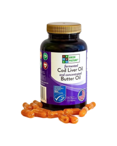 120 Kapsler – Fermenteret Levertran & Smørolie – Naturligt rig på Omega-3, Vitamin A, D & K2 – Green Pasture