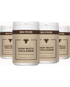 Big Food Beef Bone Broth Collagen – Fordelspakke 3 + 1 Gratis (4 × 300 g)